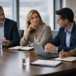 Réflexion collective lors d’une réunion en entreprise illustrant les enjeux de cohésion d’équipe et d’alignement du travail collectif.