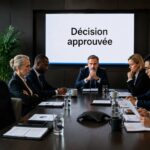 Réunion improductive révélant un manque d'engagement collectif dans une équipe de direction.